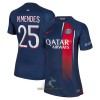 Officiële Voetbalshirt Paris Saint-Germain N.Mendes 25 Thuis 2023-24 - Dames